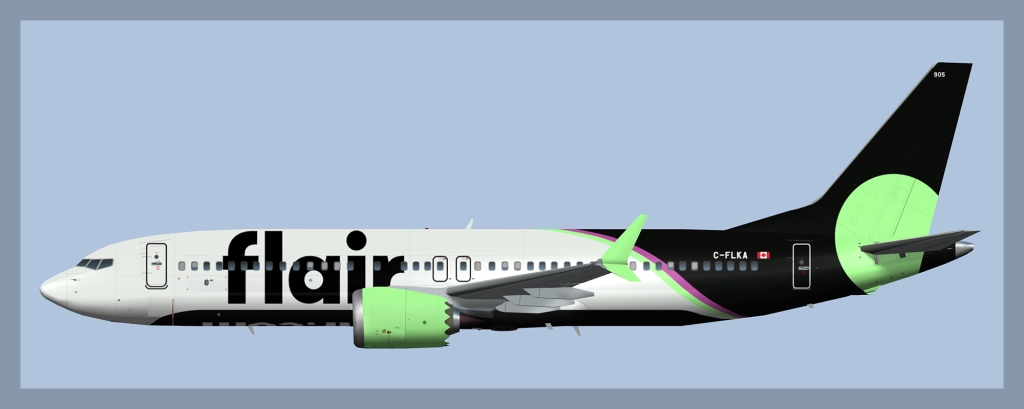 Flair Airlines Boeing 737 MAX8 Fleet (AIA Model) – ATCO Repaints